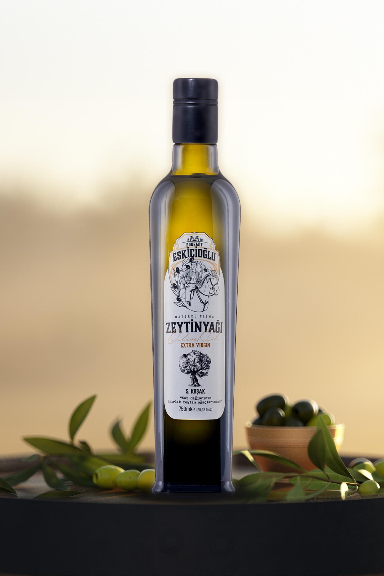 Organik Soğuk Sıkım Erken Hasat Naturel Sızma Zeytinyağı 750 ML(FİLTRESİZ) (Coğrafi İşaretli Ürün)