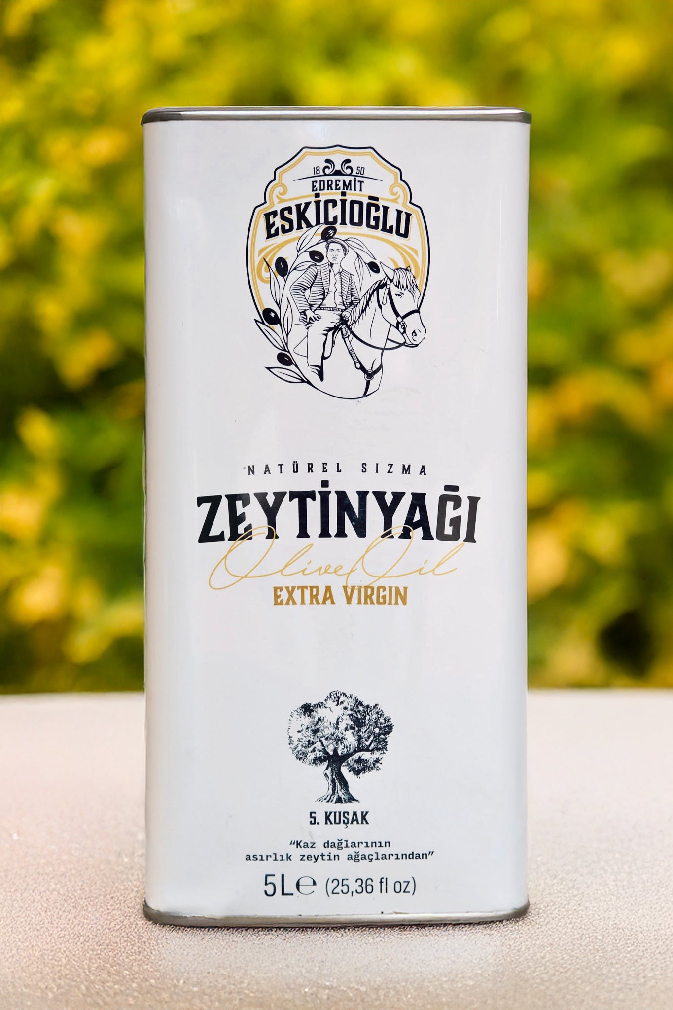 Organik Soğuk Sıkım Olgun Hasat Naturel Sızma Zeytinyağı 5L (Coğrafi İşaretli Ürün)